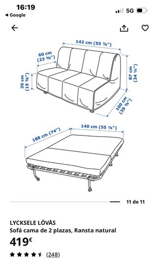 Sofá Cama Ikea Lycksele Lovas