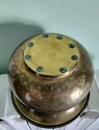 Portaoggetti vintage ottone battuto