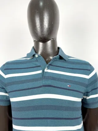 Polo Tommy Hilfiger Uomo Righe Taglia XS Cotone