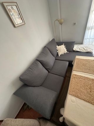 Sofá Chaise Longue Gris Tela