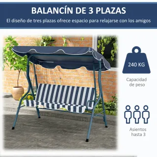 Balancín Exterior con Toldo Ajustable