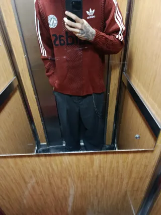 Jersey de lana Adidas Rojo y Negro