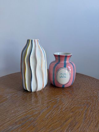 Pack 2 jarrones cerámica rayas