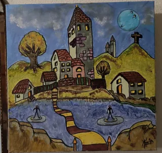 Pintura acrílica lienzo 50x50