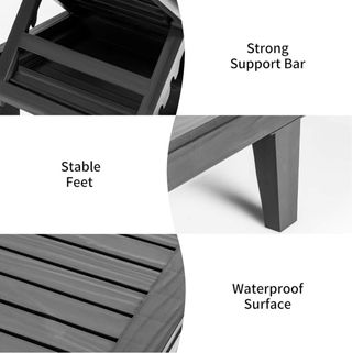 Tumbona gris de plástico sin usar