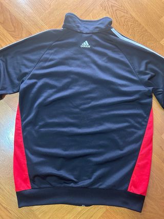 Sudadera Deportiva Adidas Negra y Roja
