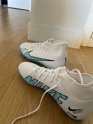 Zapatillas Nike Mercurial Blancas y Turquesa