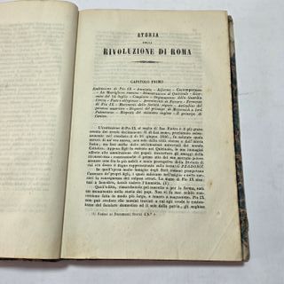Libro Antico 1851 Storia Della Rivoluzione di Roma