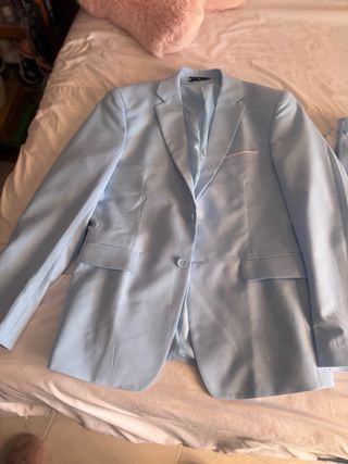 Traje 3 Piezas Azul Shein Hombre