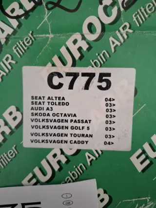 VOLKSWAGEN GOLF V AUDI A3 filtro habitaculo