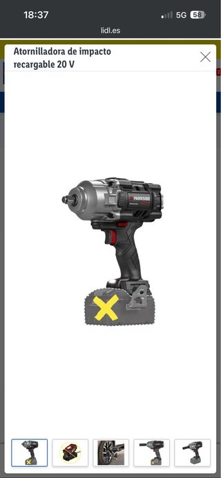 Atornilladora de impacto recargable 20V