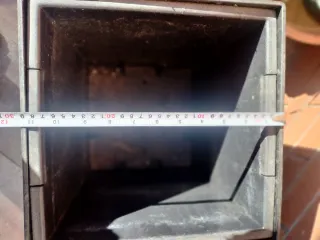 Macetero alto ratán negro/gris