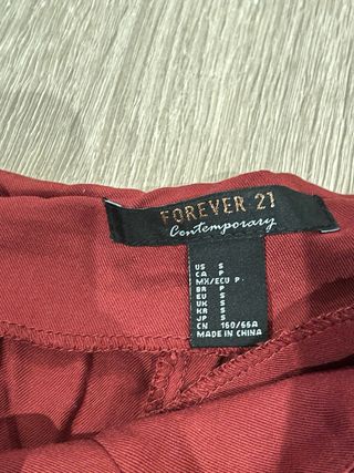 Pantalón Palazzo Forever 21 Rojo Talla S