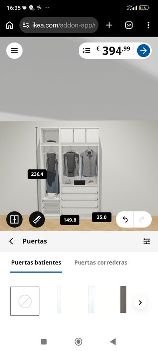 Armario Ikea 150cm fondo reducido