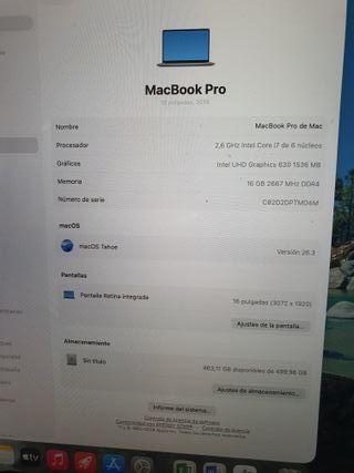 MacBook Pro 16 2019 i7 16GB RAM 500GB SSD