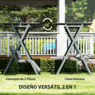 Columpio Jardín 2 Plazas Convertible Cama
