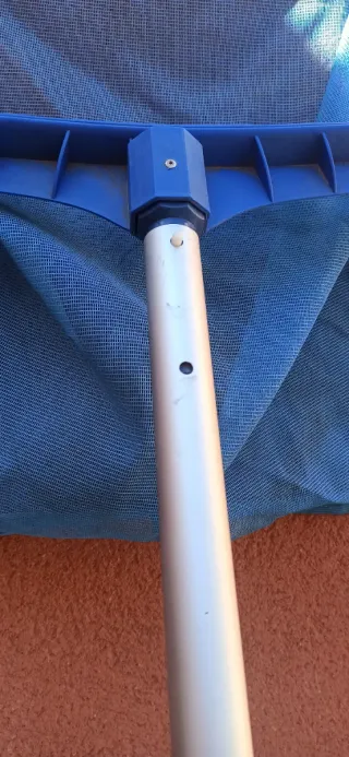 Pértiga extensible para piscina con recogehojas