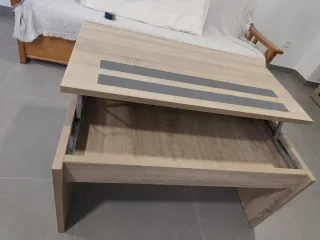 Mesa de centro elevable madera y metal