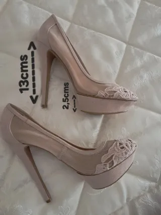 Zapatos tacón N.37 Rosa Maquillaje