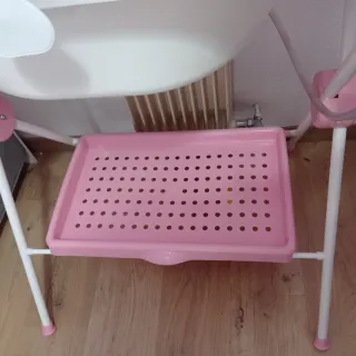 Bañera cambiador bebé Plastimyr rosa estrellas