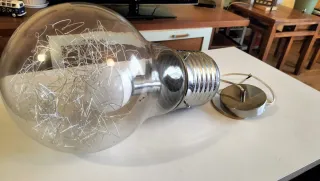 Lámpara colgante cristal y acero