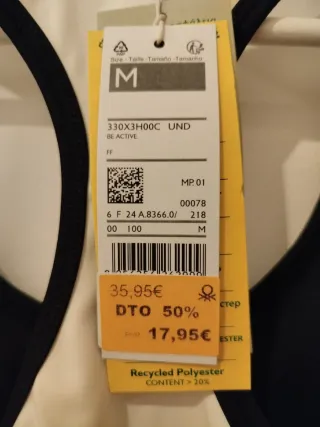 Top deportivo Benetton con etiqueta, a estrenar