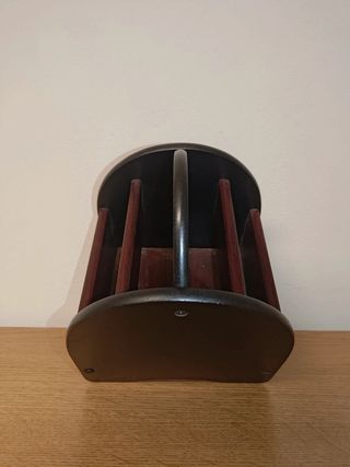 orta mandos madera negro-marrón para 4 controles