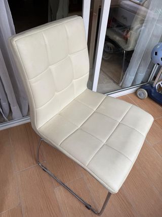 Conjunto 4 sillas comedor polipiel blanco