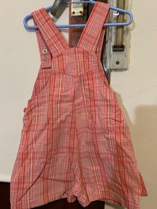 Peto rosa cuadros faldapantalon Kidkanai T.3