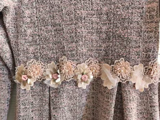 Vestido niña rosa con bolso y cadena dorada