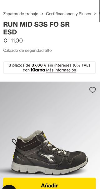 Zapatos de trabajo Diadora negros y grises