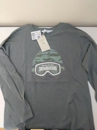 Camiseta Mango niño algodón manga larga T. 9-10
