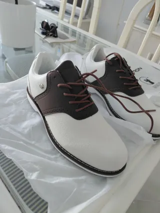 Zapatos de golf Thestron blancos y marrones