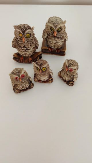Figuras de búhos decorativas