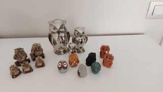 Figuras de búhos decorativas