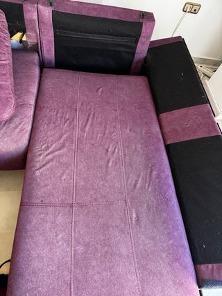Sofá morado 2.90m + Chaiselongue 1.60m