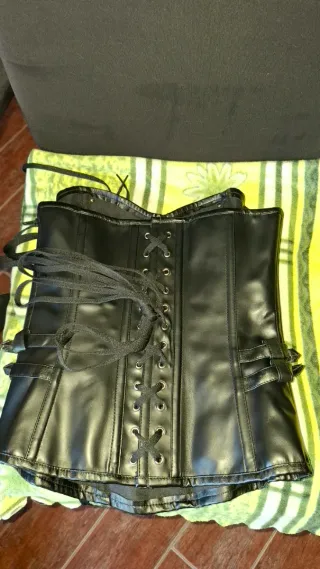 Corsé Negro con Cadenas Talla M