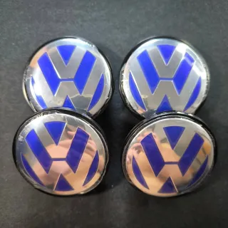 TAPABUJES VW 65mm AZUL EMBLEMA LLANTAS VOLKSWAGEN