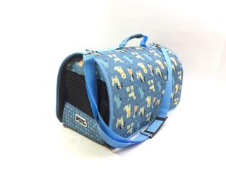 transportin de perros buena pet shop tela azul