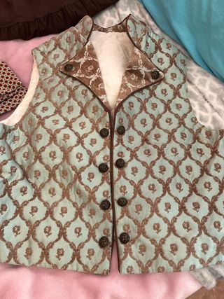 Chaleco Fallero Marrón y Turquesa Talla M-L