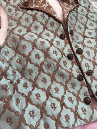 Chaleco Fallero Marrón y Turquesa Talla M-L