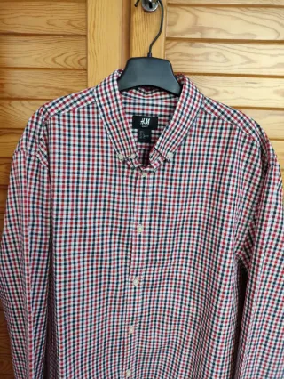 Camisa H&M Cuadros Rojo/Negro Talla L