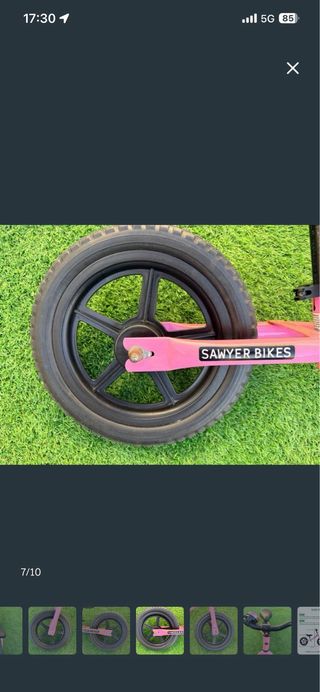 Bicicleta sin pedales rosa Sawyer