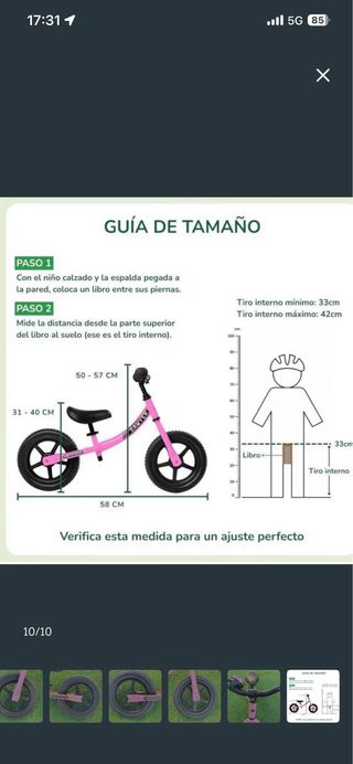 Bicicleta sin pedales rosa Sawyer