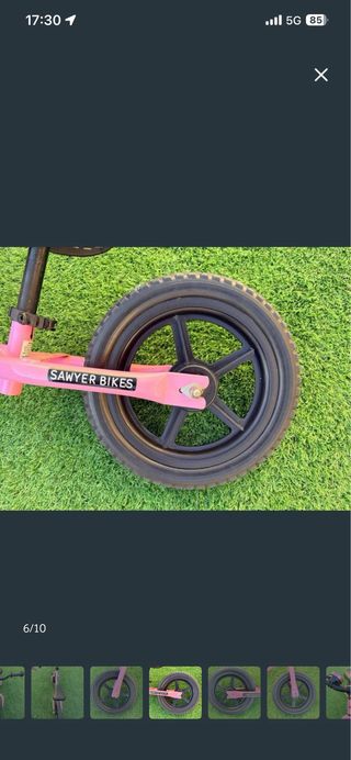 Bicicleta sin pedales rosa Sawyer