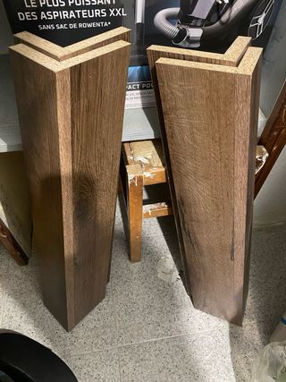 Mesa de madera oscura conforama.