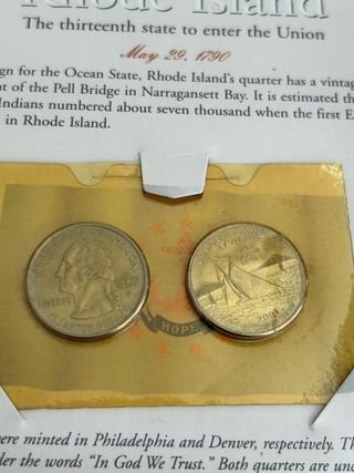 Monedas U.S. Minted Rhode Island Quarter Dollar