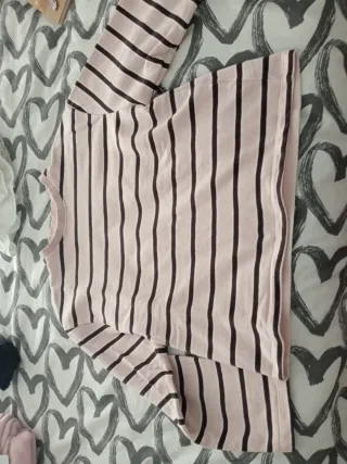 Sudadera fina rayas rosa y negro