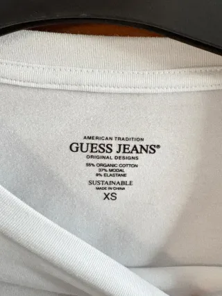 Top Guess Blanco Manga Larga