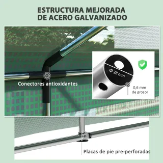 Invernadero Túnel 6x3x2,8m con 6 Ventanas